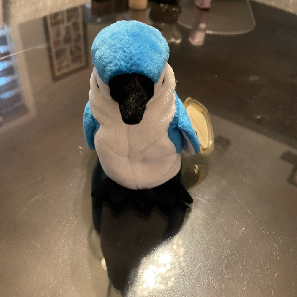 Ty Plush Blue and White Bird